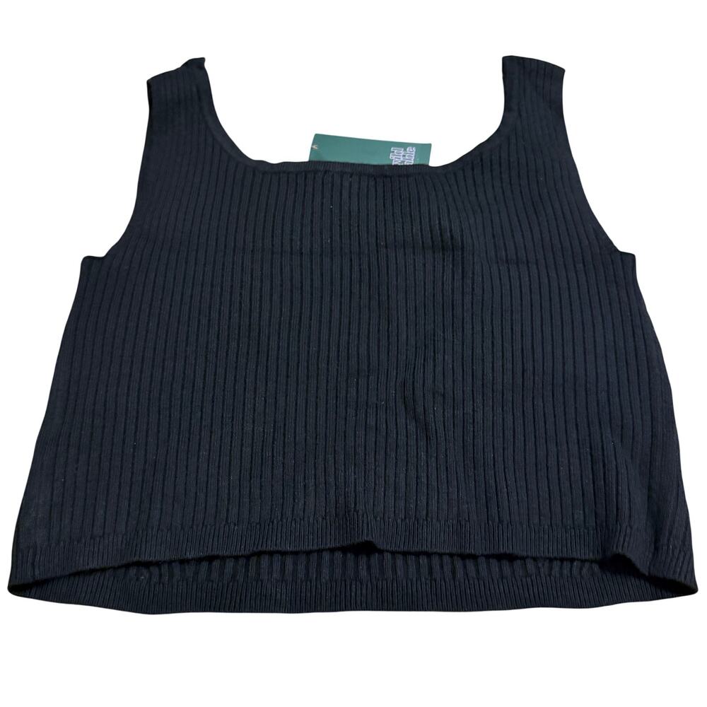 Wild Fable women's Black Square Neck Cropped Sweater Tank - Size XXL - NWT